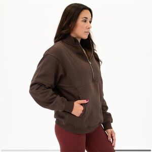Women's Brown Half-Zip Pullover
